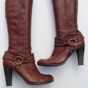 Frye Vicki Tall Leather Harness Boots - Size 6 1/2